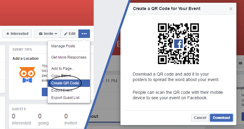 how to get a qr code for your facebook page