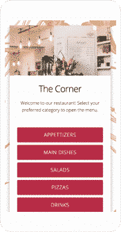QR menu mobile